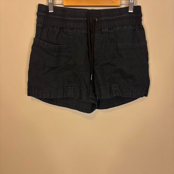 Athleta Pants - Athleta Black Cabo 4" Linen Pull On Shorts Size 6